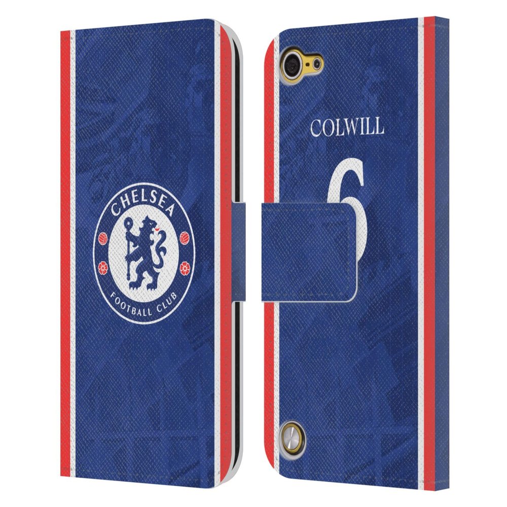 Head Case Designs Officially Licensed Chelsea Football Club Levi Colwill 2025/26 Players Home Kit Leather Flip Case Compatible with Apple iPod Touch 5G 5th Gen
