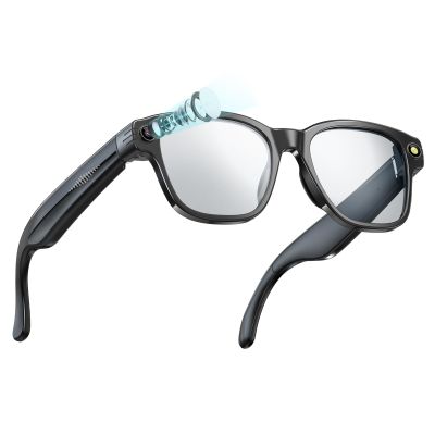 AI Smart Glasses with Camera HD 8MP 1200P Video Recording Translation Polarized Sunglasses with Earbuds Music Control Open Ear Speaker Reading Photography Glasses for Driving Hiking Meeting Travel