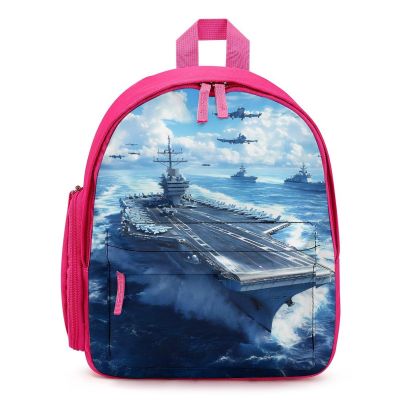 Aircraft Carrier Warship Laptop Backpack 12.5 Inch Cute Daypacks for Travel Picnic Pink-style