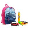 Aircraft Carrier Warship Laptop Backpack 12.5 Inch Cute Daypacks for Travel Picnic Pink-style view 3