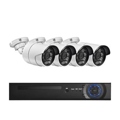 JUCFRDNJ 8CH 48V POE NVR Security Camera System Kit Face Detection Outdoor Audio Security Camera 4K CCTV Surveillance(None,4CH 4Cams)