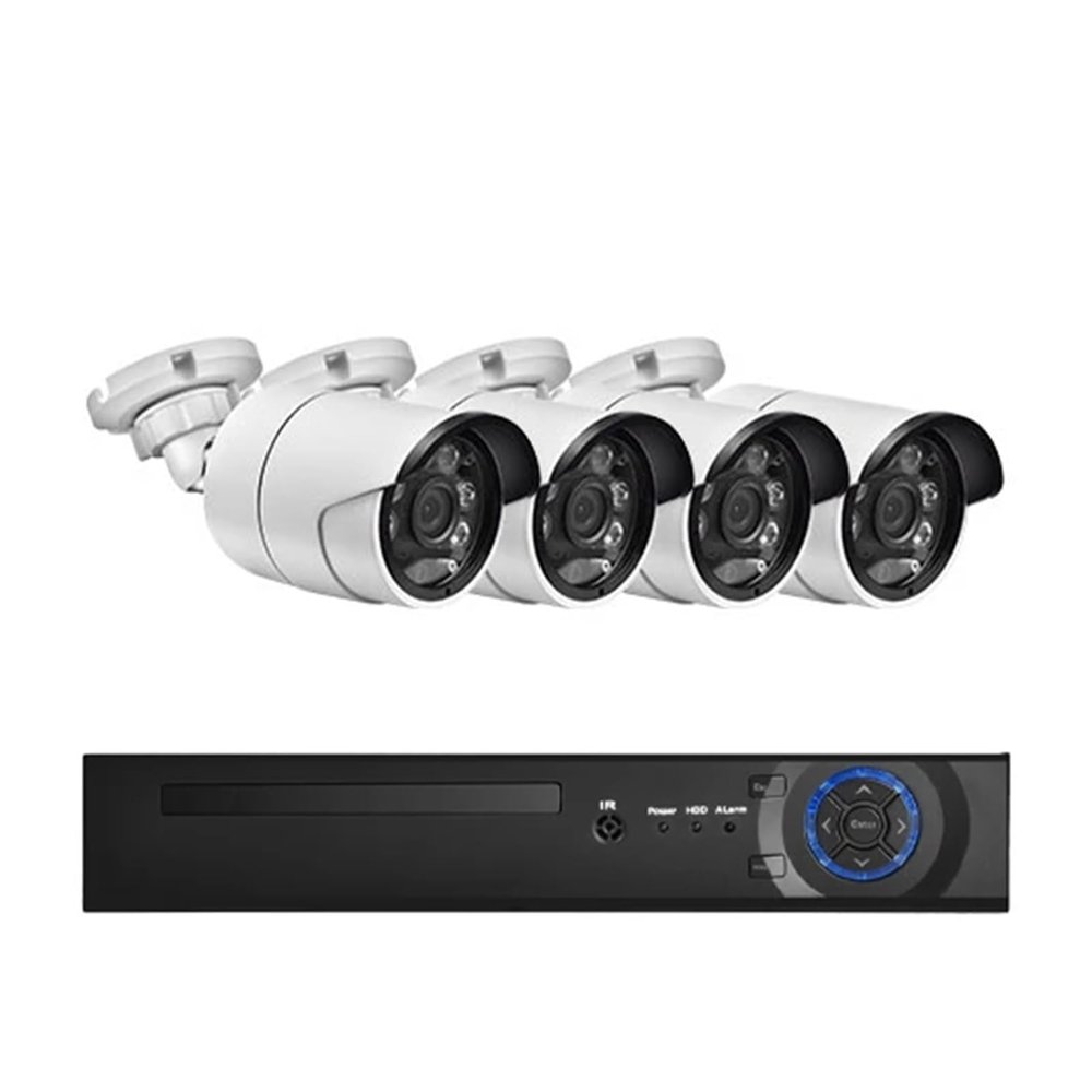 JUCFRDNJ 8CH 48V POE NVR Security Camera System Kit Face Detection Outdoor Audio Security Camera 4K CCTV Surveillance(None,4CH 4Cams)