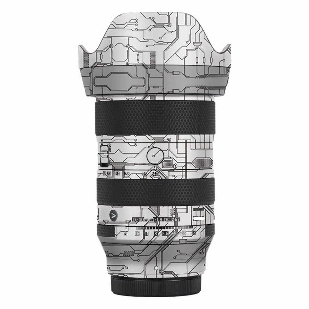 Mebont Camera Decal Skin for Sigma 17-40mm F1.8 DC ART 3M Material Sticker Waterproof Lens Protector(Circuit White)