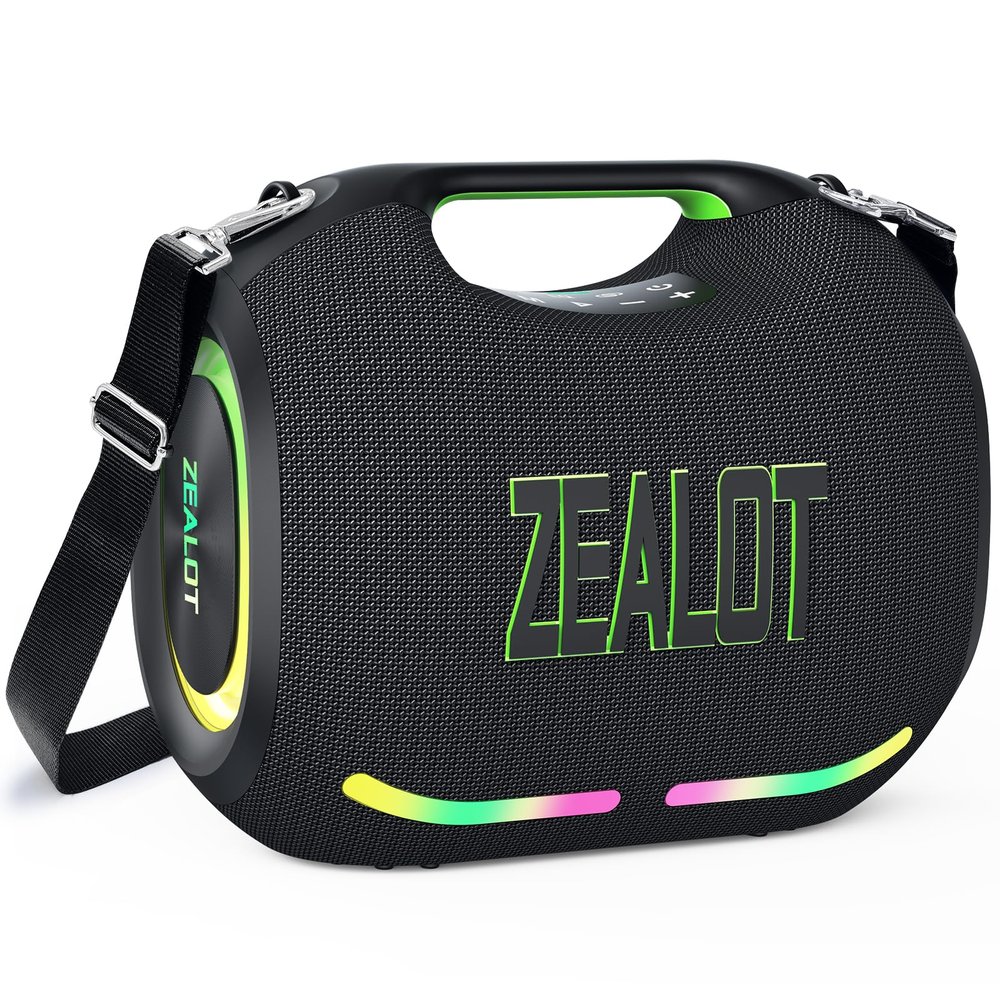 ZEALOT ZE01 Portable Bluettoth Speaker,120W Powerful Loud Stereo Deep Bass Wireless Boombox,Large Speakers for Party Support Dual Pairing/AUX/USB/TF Card/EQ/40H Playtime/Led Light Ideal for Camping