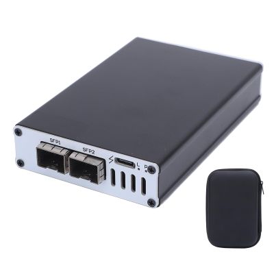 VBESTLIFE 10G Ethernet Adapter, Aluminum USB4 SFP Fiber Port 10 Gigabit Network Adapter with 10Gbps Transfer Rate (Dual Port)