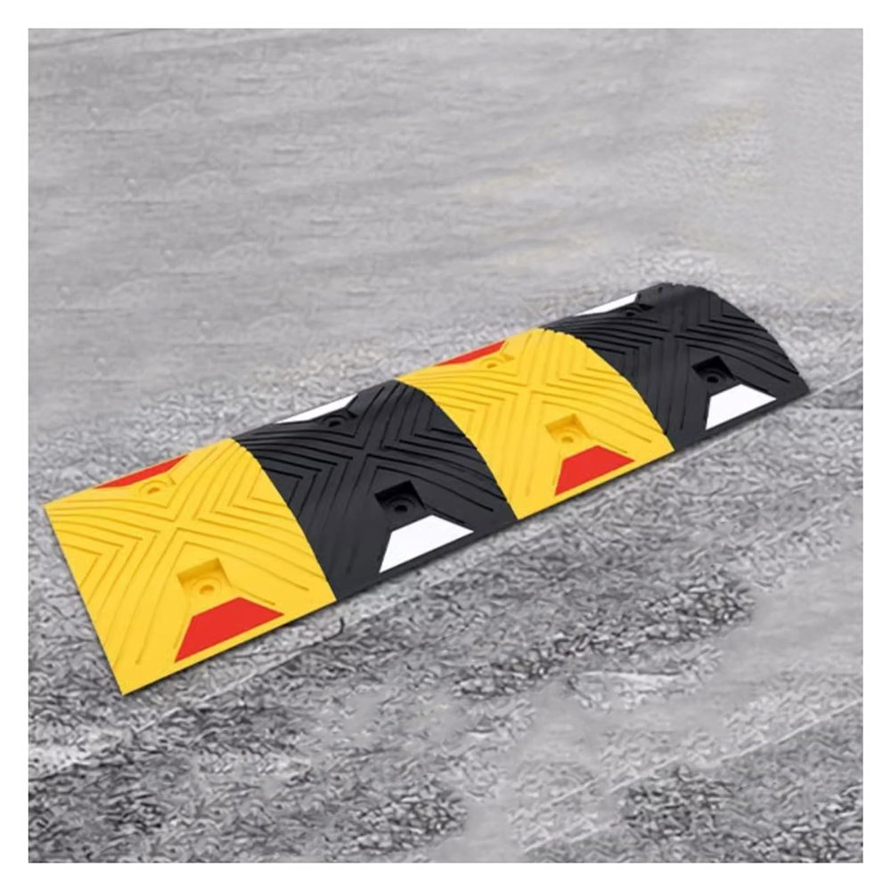 100cm Cable Protected Ramp with Reflective Strips,for Parking Lot Gates,Roads and Highways,Load Capacity 22000 Lbs