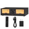 Dual Analog VU Meter, 2-Way Amplifier/Speaker Switch, 2-IN-2-OUT Audio Switcher Box, with DB Panel Display, Support Simultaneous Output, 20 Levels Gain/30 Levels Sensitivity, for Home view 1