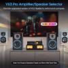 Dual Analog VU Meter, 2-Way Amplifier/Speaker Switch, 2-IN-2-OUT Audio Switcher Box, with DB Panel Display, Support Simultaneous Output, 20 Levels Gain/30 Levels Sensitivity, for Home view 4