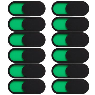 101.57 in (4 Cm) Acrylic Webcam Privacy Cover, Laptops, Pcs, Tablets with Compatible, Green/Red Status Indicator Sliding, 12 Pcs Set, Installation Easy