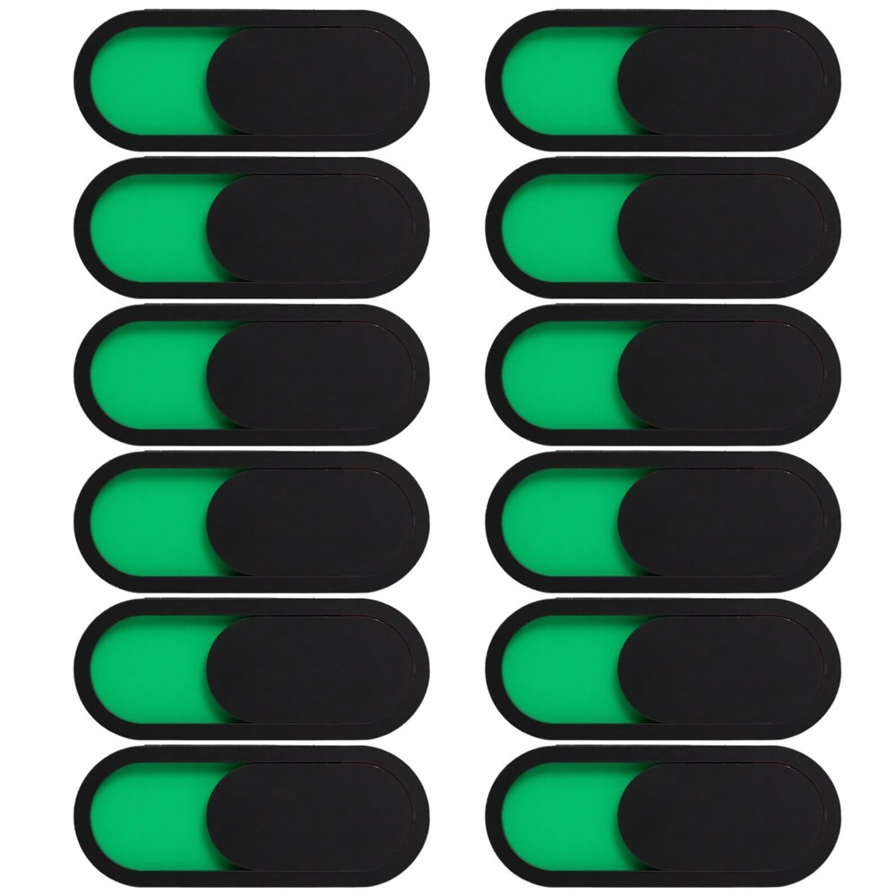 101.57 in (4 Cm) Acrylic Webcam Privacy Cover, Laptops, Pcs, Tablets with Compatible, Green/Red Status Indicator Sliding, 12 Pcs Set, Installation Easy