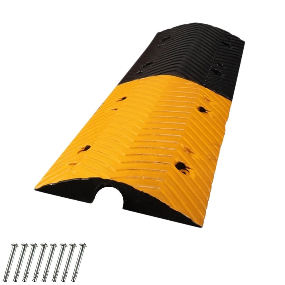1 Pcs 1 Channel Cable Protector,11000 Lbs/axle Capacity Heavy Duty Road,Driveway Ramp,Floor Cable Cover,for Indoor Outdoor