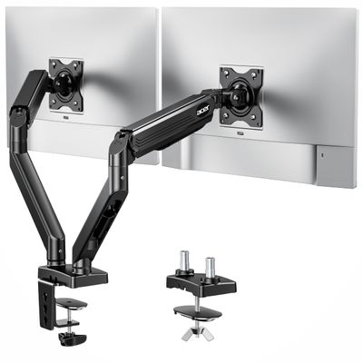 Acer Dual Monitor Arm, Computer Desk Arm with VESA Mounts for 1732 Screens, Fully Adjustable Gas Spring Monitor Stand, C-Clamp and Grommet Mounting Base, Fits 4.4 to 19.8lbs Computer Monitors