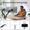Acer Dual Monitor Arm, Computer Desk Arm with VESA Mounts for 1732 Screens, Fully Adjustable Gas Spring Monitor Stand, C-Clamp and Grommet Mounting Base, Fits 4.4 to 19.8lbs Computer Monitors view 3