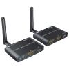 ANGEET 660FT/200M Wireless HDMI Transmitter and Receiver, Streaming Media Video/Audio KVM Wireless HDMI Extender 5G from Laptop/PC to TV/Monitor, 1080P@60Hz,Dual Antenna Design,Loop Out view 1