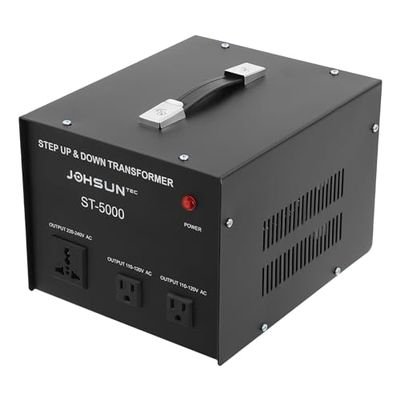 Step Up Down Transformer,5000 Watt Voltage Heavy-Duty Power Supply 110V-120V/220V-240V Voltage Converter with US Standard Universal Sockets,USA Stock