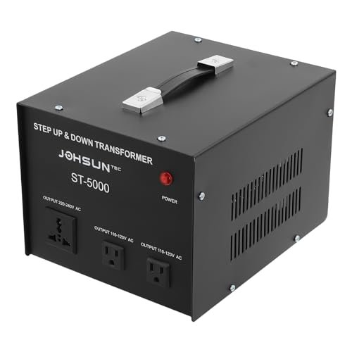 Step Up Down Transformer,5000 Watt Voltage Heavy-Duty Power Supply 110V-120V/220V-240V Voltage Converter with US Standard Universal Sockets,USA Stock