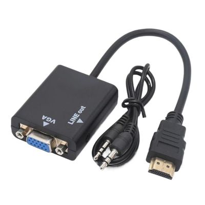 FTOMIKA HD 1080P HDMI-Compatible to VGA Adapter Male to Female Converter with Audio Cable for PC Tablet