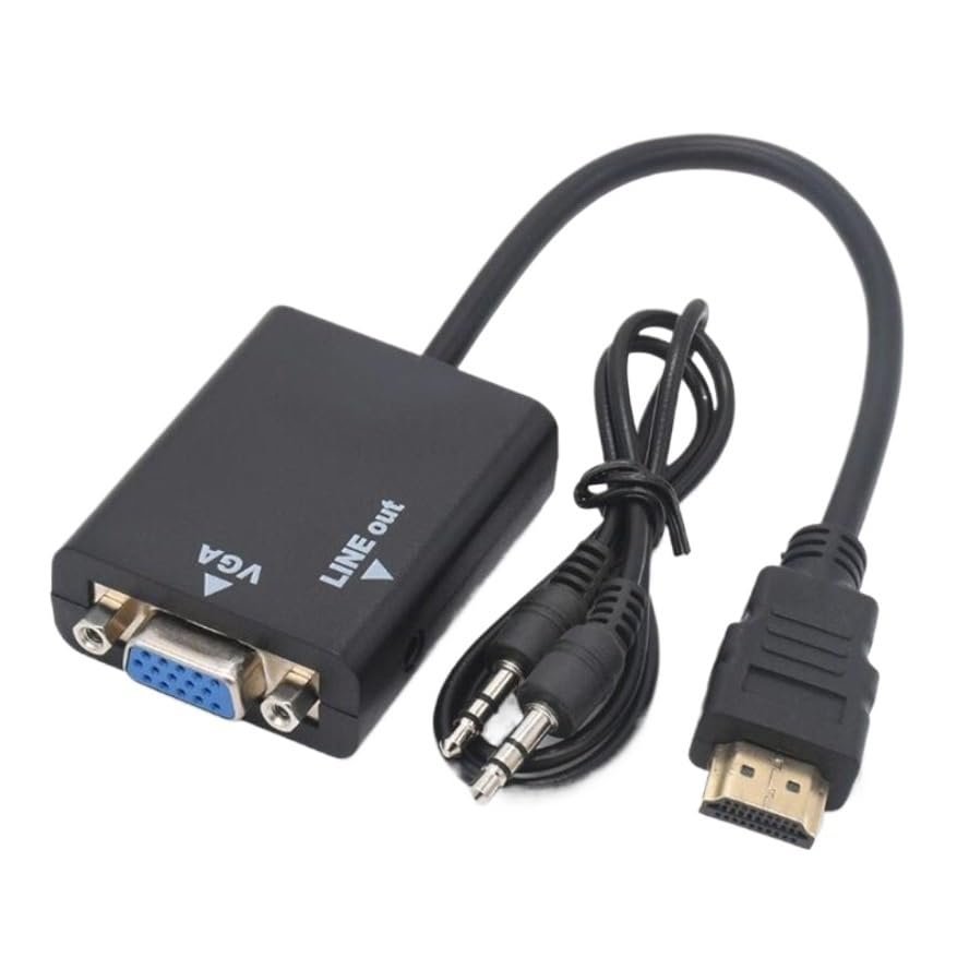 FTOMIKA HD 1080P HDMI-Compatible to VGA Adapter Male to Female Converter with Audio Cable for PC Tablet
