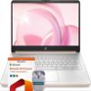 HP 14" HD Business & Student Laptop Computer, 32GB RAM 640GB Storage (128GB UFS + 512GB SD Card), Windows 11 S with 1-Year Microsoft Office 365, Intel N150, SageNova Earphones, Pale Rose Gold view 1