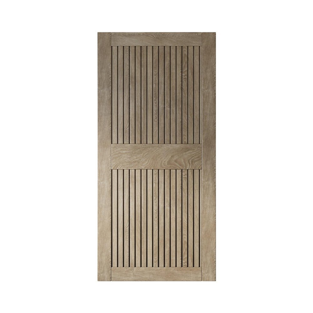 Homacer 40 in. x 84 in. Vertical Stripe Design Classic Gray Finished & Unassembled Pine Wood Barn Door (Interior Use Only)