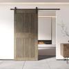 Homacer 40 in. x 84 in. Vertical Stripe Design Classic Gray Finished & Unassembled Pine Wood Barn Door (Interior Use Only) view 2
