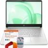 HP 14" HD Business & Student Laptop Computer, 16GB RAM 640GB Storage (128GB UFS + 512GB SD Card), Windows 11 S with 1-Year Microsoft Office 365, Intel N150, SageNova Earphones, Willow Green view 1