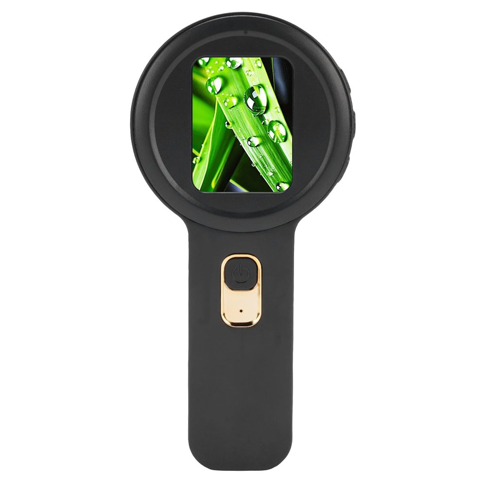 Diydeg Magnifying Glass with Light, 200X Handheld Magnifying Glass, 2in HD Screen Lighted Magnify Len Magnifier for Kids, Senior, Reading, Inspection, Jewelry (Black)