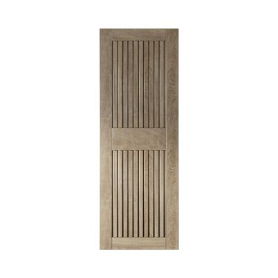 Homacer 30 in. x 84 in. Vertical Stripe Design Classic Gray Finished & Unassembled Pine Wood Barn Door (Interior Use Only)