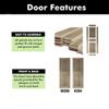 Homacer 30 in. x 84 in. Vertical Stripe Design Classic Gray Finished & Unassembled Pine Wood Barn Door (Interior Use Only) view 4