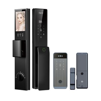 Sophies Smart WiFi Door Lock with 3D Face Recognition, Fingerprint Access, Video Doorbell & Intercom Keyless Entry via Passcode, IC Card, Tuya App & Mechanical Key for Double Doors