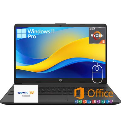HP 15.6" FHD IPS Laptop | AMD Ryzen 5 5500U | 16GB RAM | 1TB SSD | Anti-Glare Screen | Wi-Fi 6 | Windows 11 Pro | Microsoft Office 365, Mouse & WOWPC USB Included