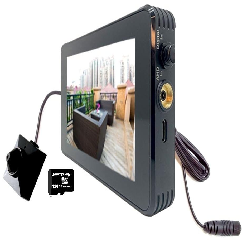 Lawmate PV-1000AHD WiFi Capable 1080P Ultra HD Analog 5000mAh 5" Touch Screen DVR with Covert Digital Button Camera BU-18NEO(Cone) Kit with 128GB Micro SD Card