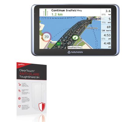 BoxWave Screen Protector Compatible With Navman - MY660LMT - ClearTouch Anti-Glare ToughShield 9H (2-Pack), Anti-Glare 9H Tough Flexible Film Screen Protector