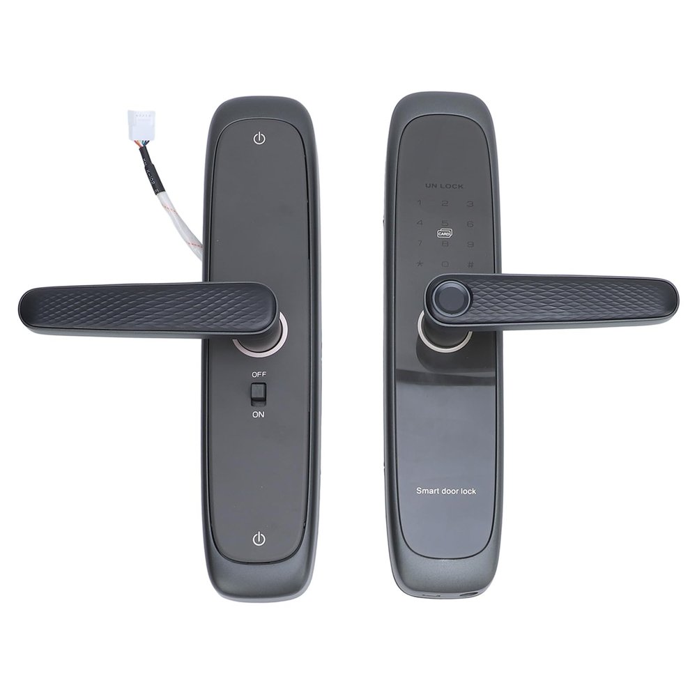 Depisuta Keyless Entry Door Lock, App Electronic Keypad Fingerprint Door Lock with Code Passcode Card Key Biometric Smart for Tuya App Front Home (6068)