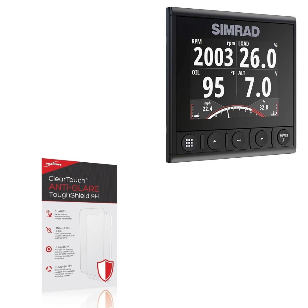 BoxWave Screen Protector Compatible With Simrad IS42 - ClearTouch Anti-Glare ToughShield 9H (2-Pack), Anti-Glare 9H Tough Flexible Film Screen Protector