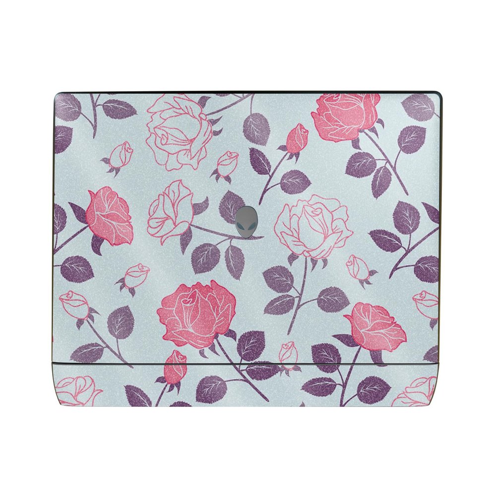 Glossy Glitter Laptop Skin Compatible with Alienware 16 Area-51 (2025) - Vintage Floral - Premium 3M Vinyl Protective Wrap Decal Cover - Easy to Apply | Crafted in The USA by MightySkins