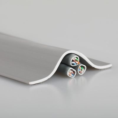 Cable Protector Self Adhesive Easy to Cut Soft PVC Cord Protector Floor, Prevent Pets from Biting The Wire(Gray,1m/3.3ft)