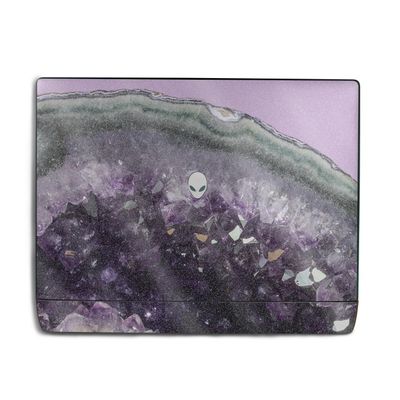 Glossy Glitter Laptop Skin Compatible with Alienware 18 Area-51 (2025) - Amethyst Agate - Premium 3M Vinyl Protective Wrap Decal Cover - Easy to Apply | Crafted in The USA by MightySkins