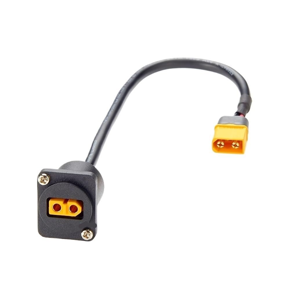 FTOMIKA D-Type XT60 Panel Mount Extension Cable Male to Female Convertor Cable Pass Through Flange XT60 Coupler Socket