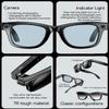 Lezekar Smart Glasses for Men and Women with Speaker/Bluetooth Sunglasses,8mp Ai Bluetooth Camera Glasses with Music & Call Features,IP65 Waterproof with Support Multiple Translations(Blue) view 3