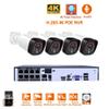 H.265+ 4CH 4k 8MP POE CCTV Camera System Kit Audio Recorder Rj45 Face Detection IP Camera Outdoor Waterproof CCTV Video NVR(None,8ch NVRX4 Cam 5.0MP) view 2