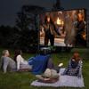180 Inch Projector Screen with Stand, Foldable Front Rear Projection Movie Carry Bag for Outdoor Nights, Camping view 2