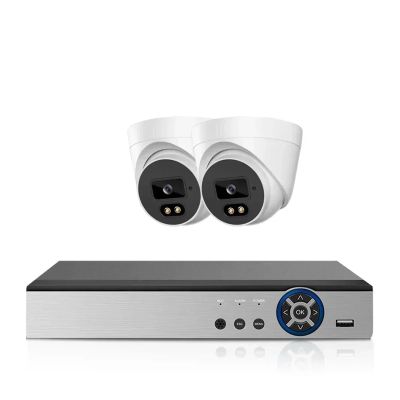 4K 8CH AHD DVR HD 8MP Cameras CCTV System Kit H.265+ Motion Detection Outdoor Smart IR-Cut Night Vision Surveillance Set(None,8CH DVR 2PCS Camera_EU Plug)