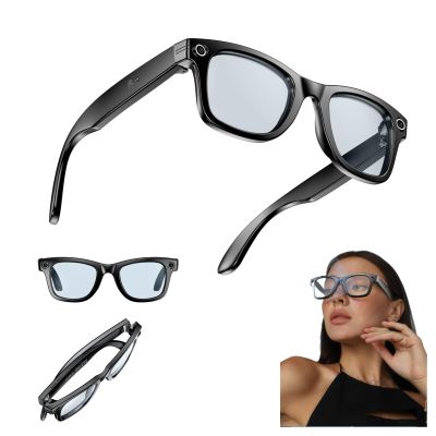 Lezekar Ai Smart Glasses,720P Camera with Music & Call Features,Waterproof Ai Bluetooth Smart Glasses,UV Protection,Anti-Blue Light Everyday Wear(Blue)