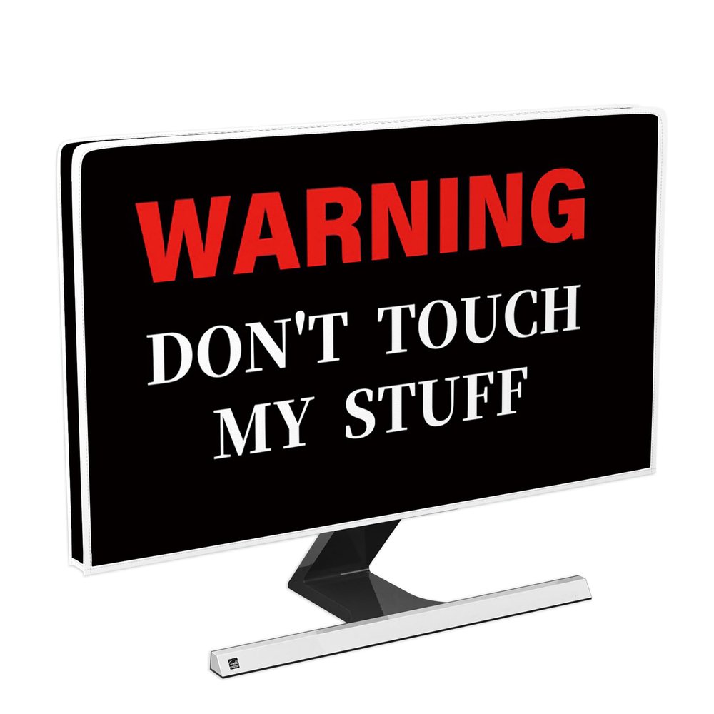 Baocicco Private Warning Waterproof 32 Inch Television Cover Anti-Static Dustproof Protect Privacy Don't Touch My Stuff TV Dust Cover for LCD LED PC Desktop and Home Hanging TV Anti-Static Protective