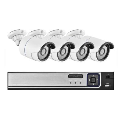 8CH HD 5.0MP H.265+ Security Camera System with 5MP 2592X1944 Outdoor/Indoor IP Camera Audio Face Detect CCTV Surveillance Set(None,8CH NVR and 4 Camera_AU Plug)