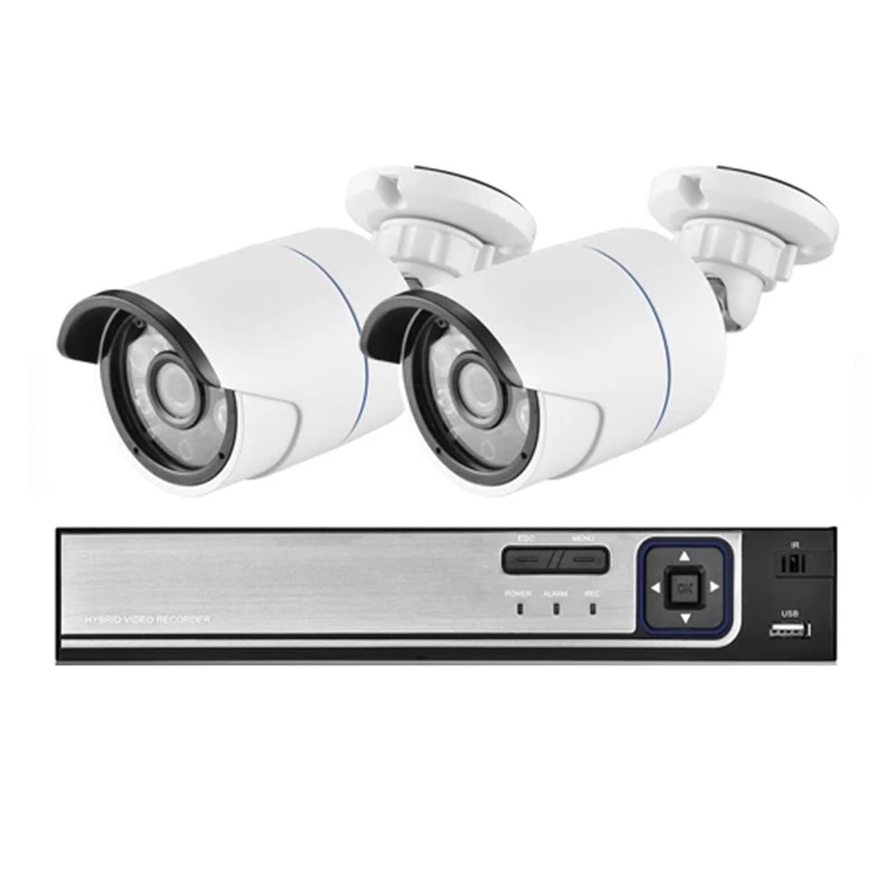 8CH HD 5.0MP H.265+ Security Camera System with 5MP 2592X1944 Outdoor/Indoor IP Camera Audio Face Detect CCTV Surveillance Set(None,4CH NVR and 2 Camera_AU Plug)