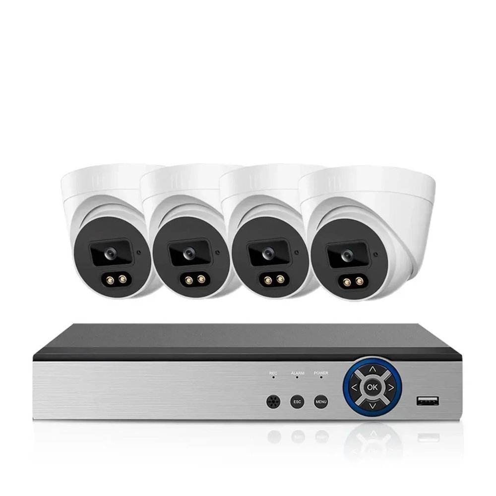 4K 8CH AHD DVR HD 8MP Cameras CCTV System Kit H.265+ Motion Detection Outdoor Smart IR-Cut Night Vision Surveillance Set(None,8CH DVR 4PCS Camera_AU Plug)