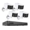 JUCFRDNJ 8MP Security Camera Dual Lens 8CH NVR Ultra HD POE Ai Human Detection CCTV Video Surveillance Kit 180 Degrees Panoramic(None,Gray) view 1