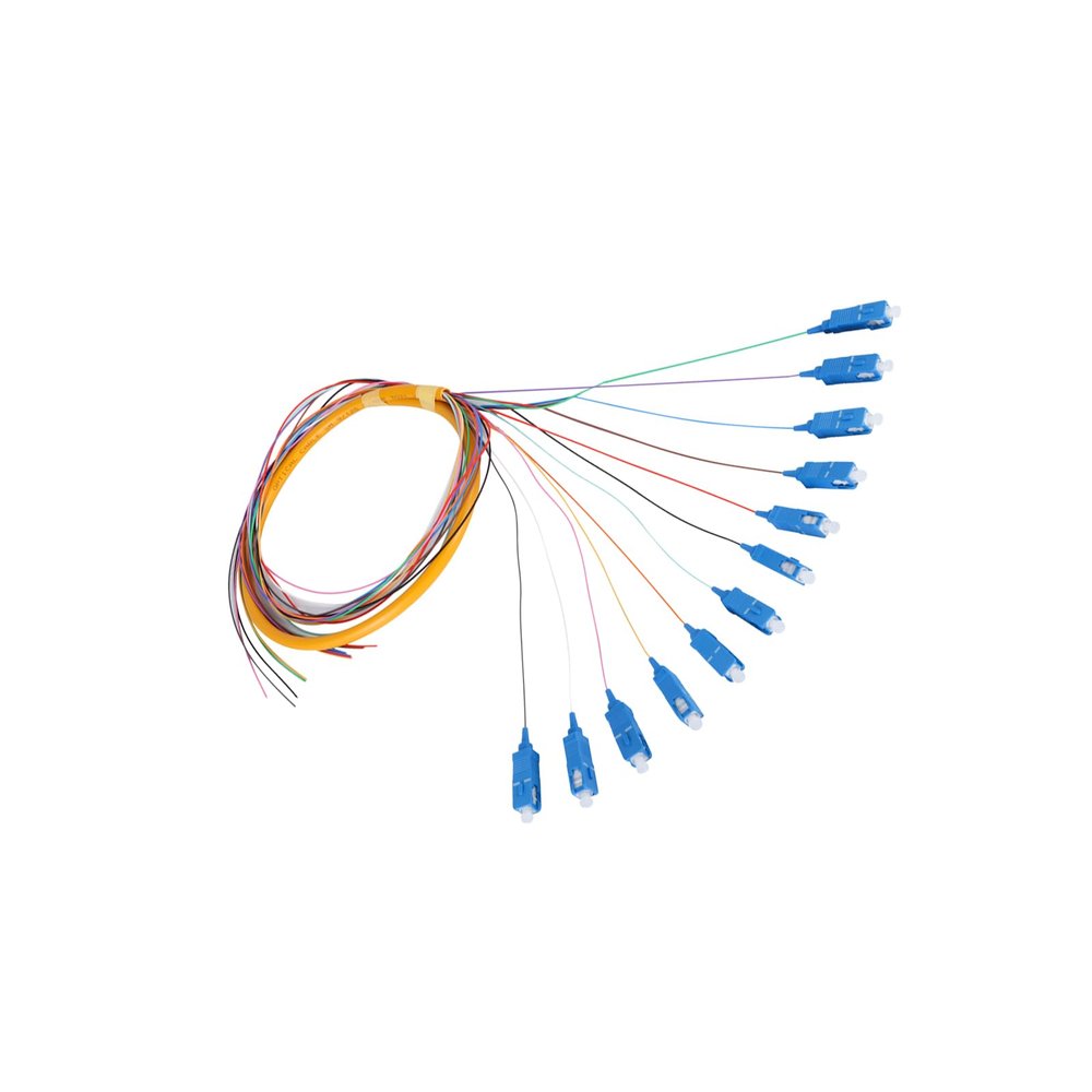 12 Fibers SC UPC Singlemode (SM) Fiber Optic Pigtail 1.2m SC Single Mode Fiber Cable Pigtail for Engineering Network Fiber Access, 1 Pack